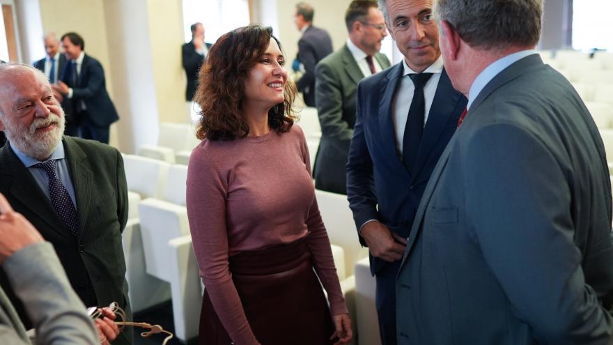 Díaz Ayuso alerta del riesgo de crecimiento para Madrid ante los problemas de gestión de energía y agua por el Gobierno central La presidenta durante el acto
