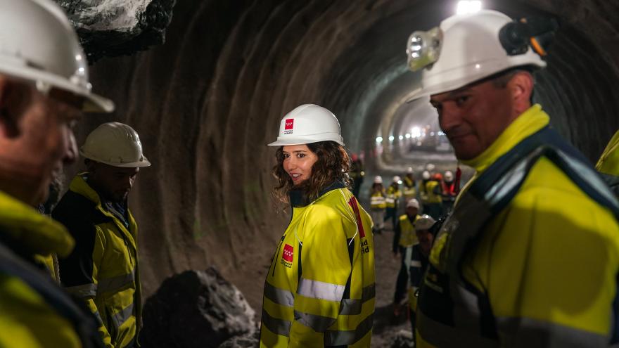 La presidenta en su visita a las obras de Metro