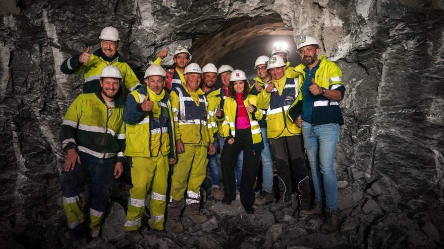 La presidenta en su visita a las obras de Metro