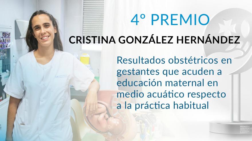 La matrona premiada Cristina González Hernández, del Centro de Salud Orcasitas