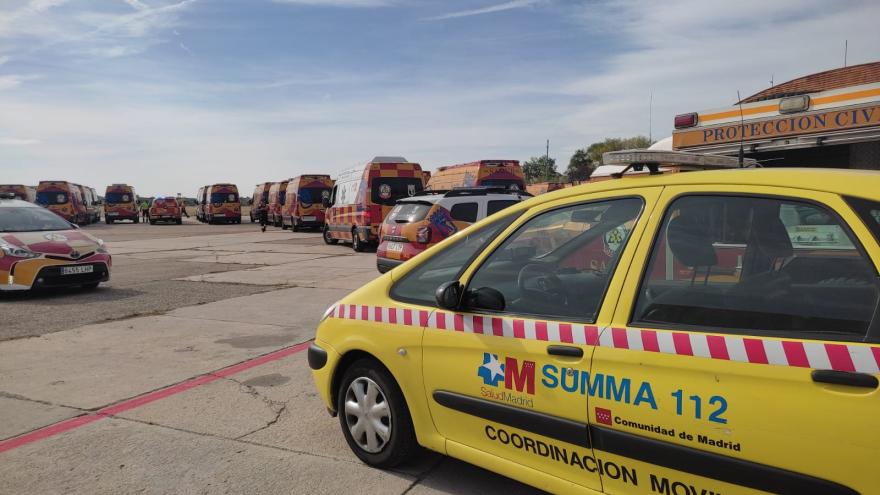 Algunos de los Recursos móviles que participaron en el Simulacro