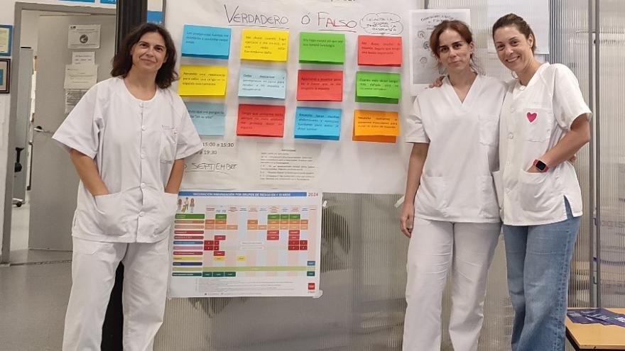 intervención comunitaria en Las Cortes del equipo de fisioterapia