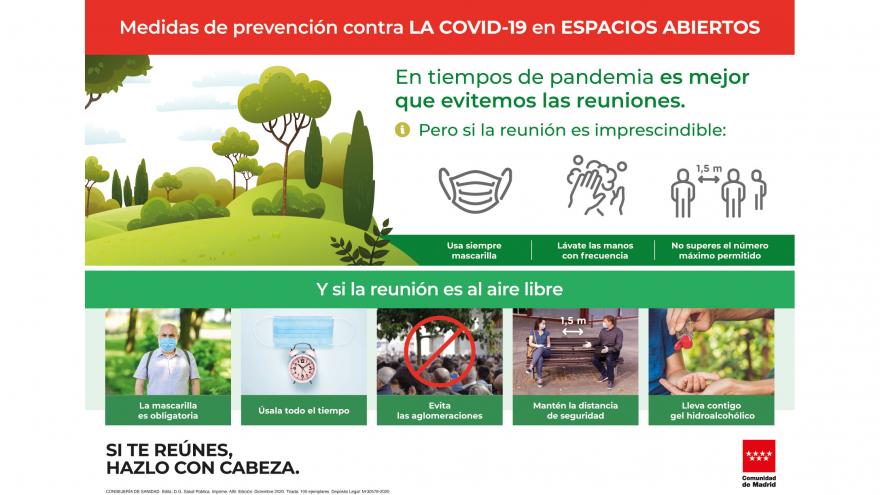 Cartel medidas contra covid 19 espacios abiertos pv