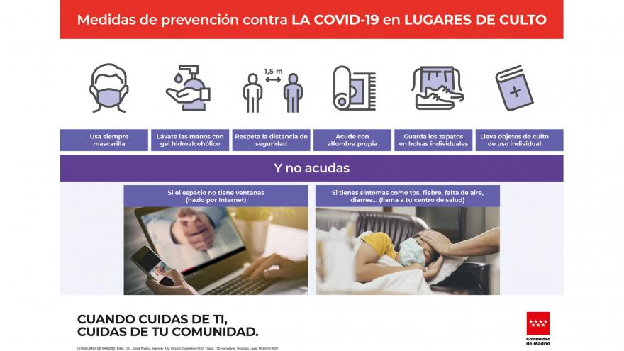 Cartel medidas contra covid 19 lugares de culto pv