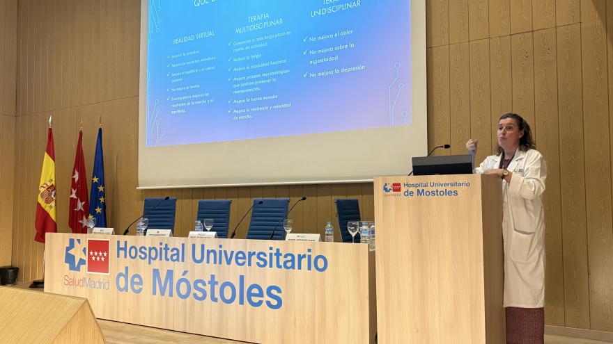 La Dra. Sonia López habló evidencia científica en ejercicio físico Jornadas Esclerosis Multiple 2025 Rehabilitación Hospital de Móstoles