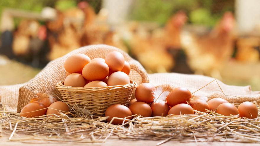 cesta con huevos