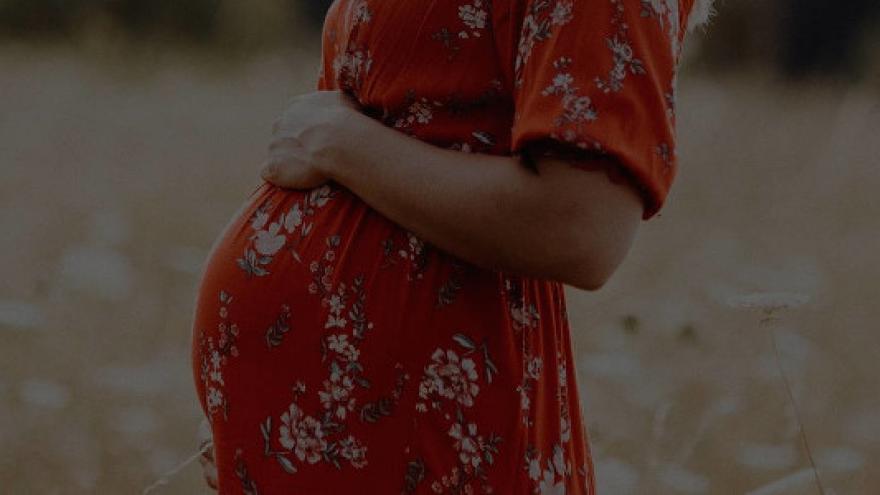 mujer embarazada en prado
