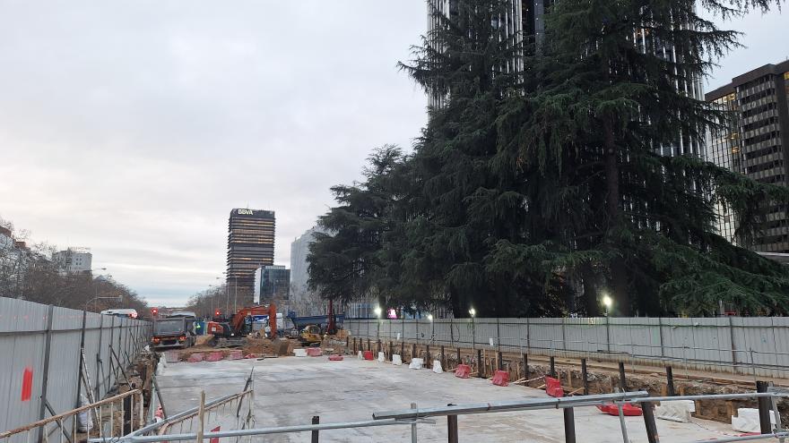 obras de la nueva estación de Metro Santiago Bernabéu