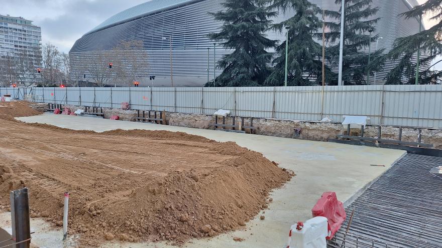 obras de la nueva estación de Metro Santiago Bernabéu