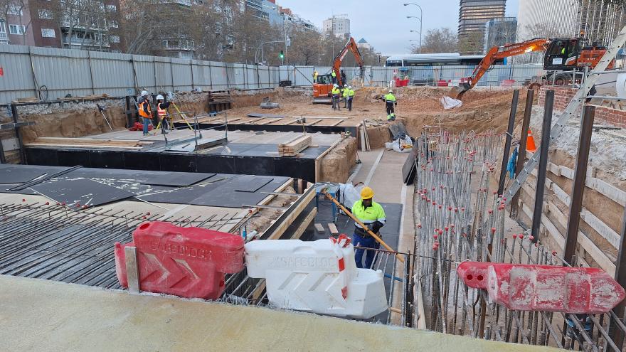 obras de la nueva estación de Metro Santiago Bernabéu