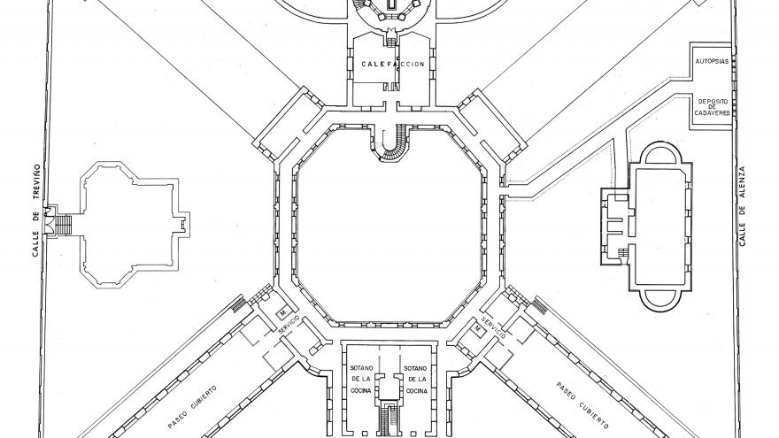 Imagen del plano original de la planta baja de Maudes