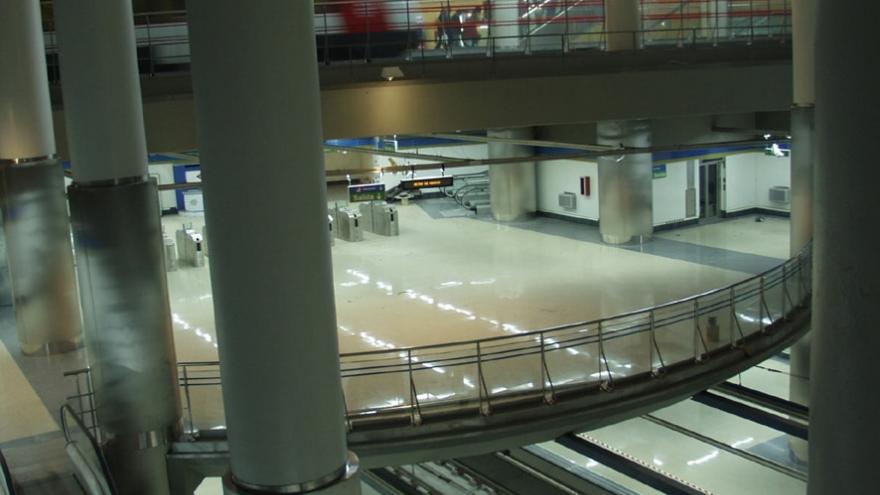 Espectacular imagen de la estación Getafe Central donde se aprecian los diferentes niveles de la estación