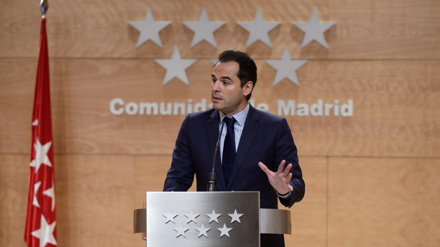 Ignacio Aguado durante la rueda de prensa