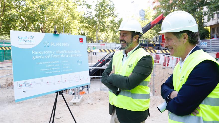 El presidente Rollán ha visitado las obras de Canal de Isabel II en el Paseo de la Castellana 