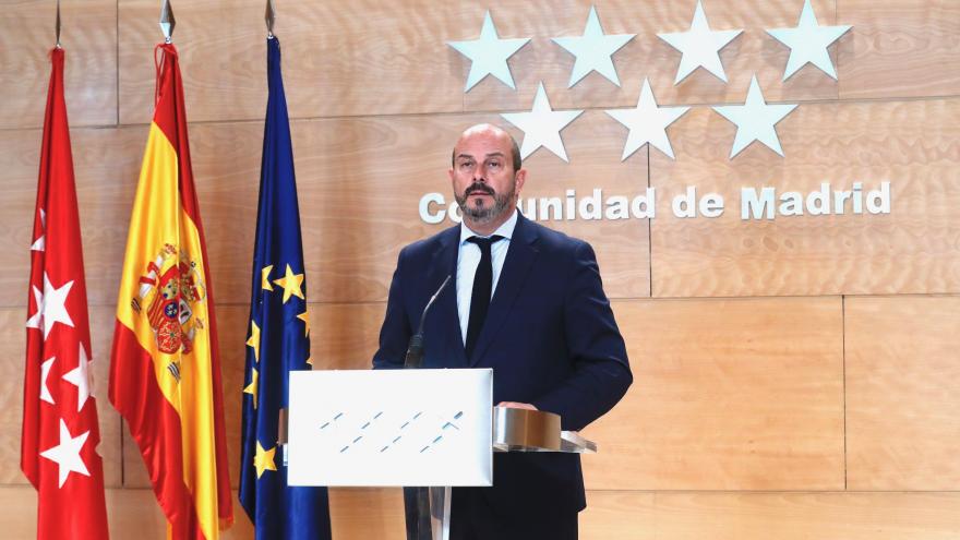 Pedro Rollán en la rueda de prensa posterior al Consejo de Gobierno