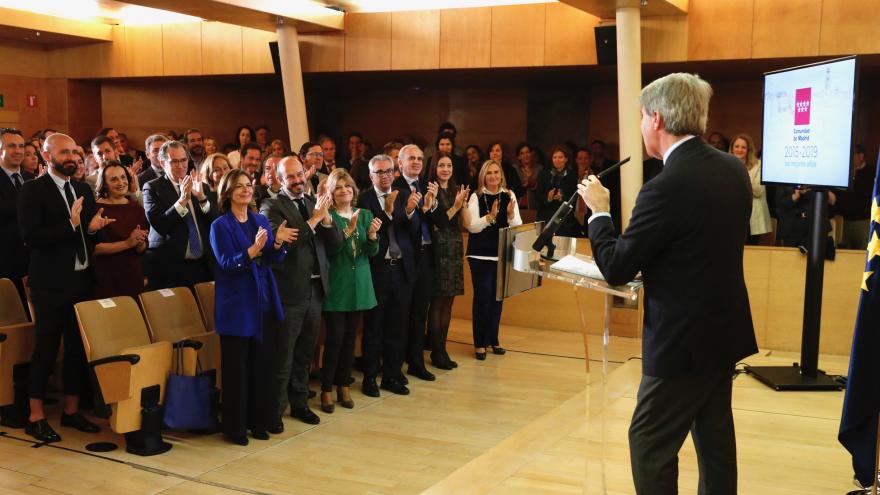 Ángel Garrido durante la presentación del balance