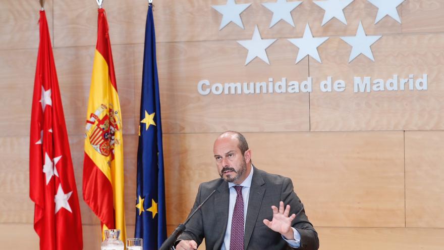 Pedro Rollán, vicepresidente, consejero de Presidencia y portavoz del Gobierno, comparece en rueda de prensa para dar cuenta de los acuerdos adoptado