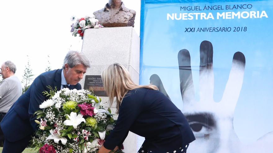 Ángel Garrido, presidente de la Comunidad de Madrid, interviene en el acto homenaje por el XXI aniversario de Miguel Ángel Blanco
