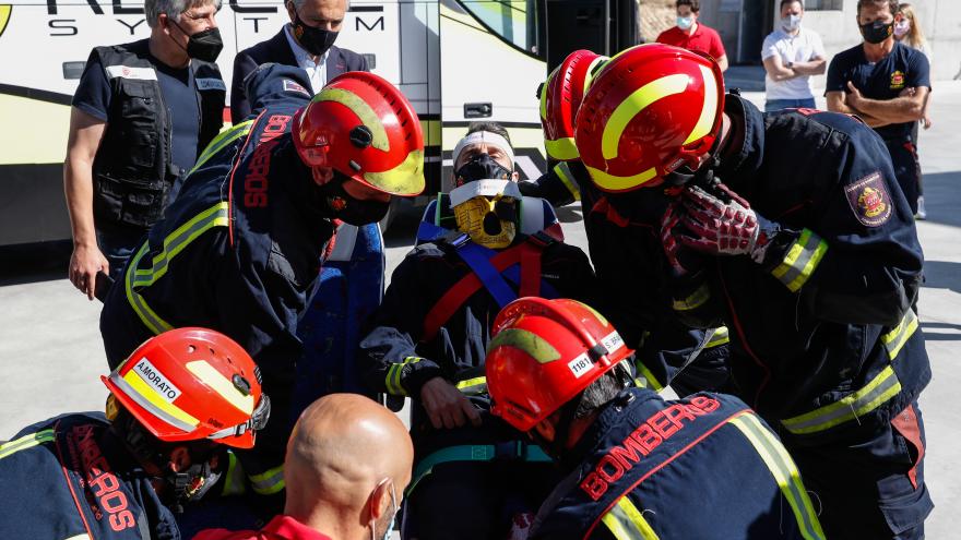 Carlos Novillo en una jornada de seguridad vial en el Parque de Bomberos de Alcobendas