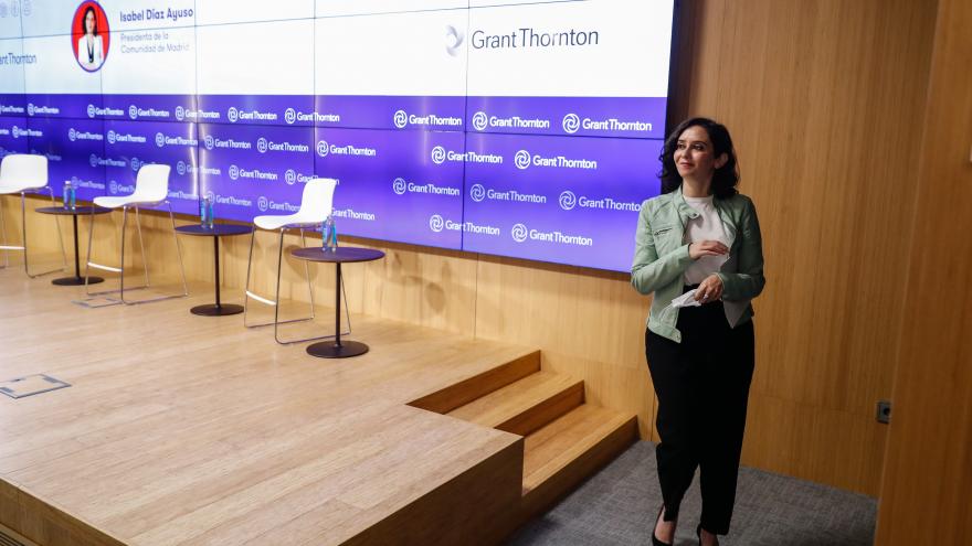Isabel Díaz Ayuso durante el encuentro Fondos Europeos tiempo para la acción
