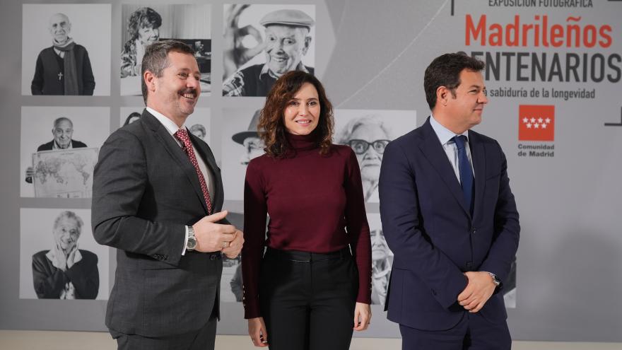 La presidenta Isabel Díaz Ayuso durante la inauguración de la exposición 