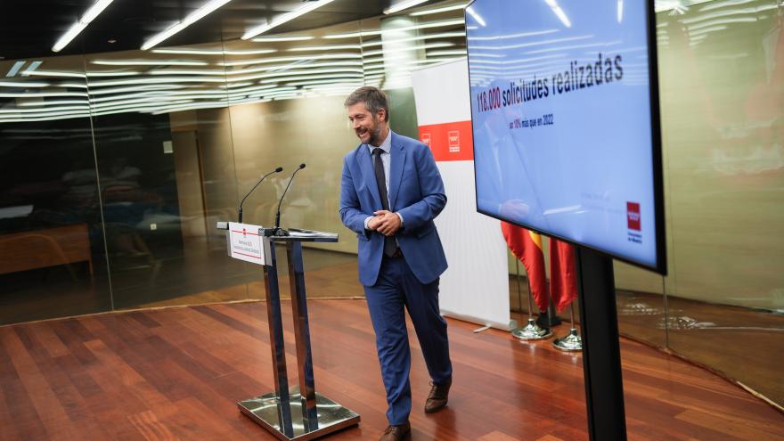El consejero Miguel Ángel García Martín durante la presentación de la memoria anual del servicio de asistencia jurídica gratuita