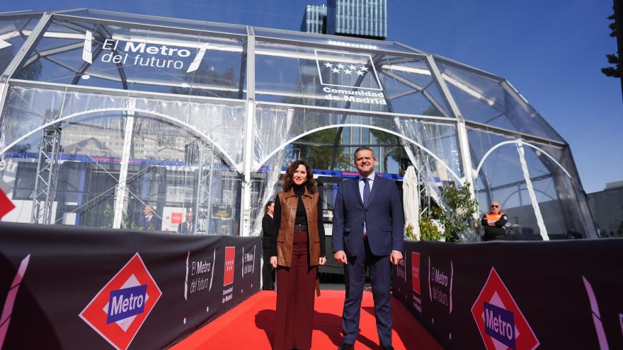 La presidenta Isabel Díaz Ayuso durante la presentación del Tren del Futuro de Metro