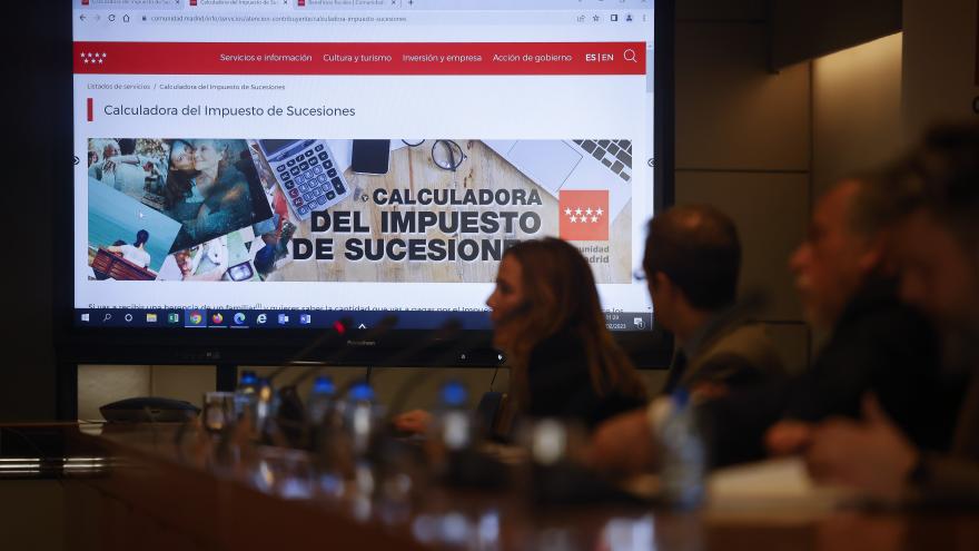 Javier Fernández-Lasquetty en un momento de la presentación de la calculadora del impuesto de Sucesiones