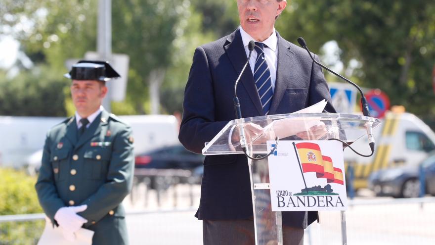 Garrido se dirige a los asistentes durante el acto de homenaje a las víctimas del terrorismo