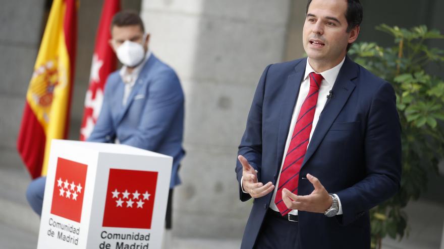 Ignacio Aguado durante la presentación del plan ‘Madrid, una región en forma’
