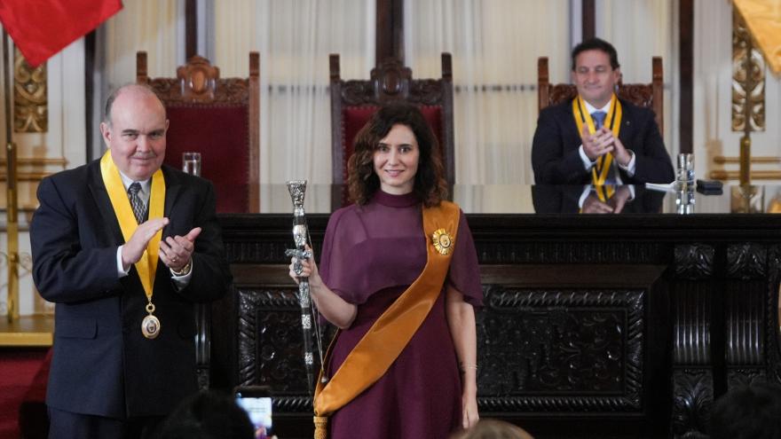 Díaz Ayuso es distinguida en Lima con la Orden al Mérito en grado de Gran Cruz La presidenta Isabel Díaz Ayuso durante el acto en el que ha sido distinguida en Lima