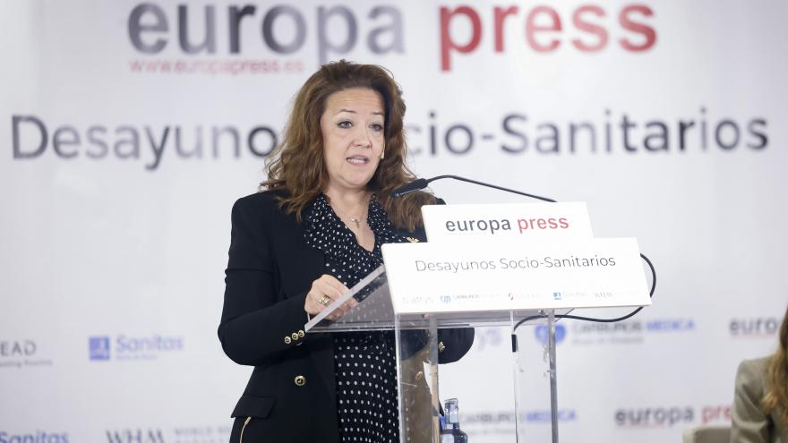 La consejera Fátima Matute durante su intervención en los Desayunos Socio Sanitarios de Europa Press