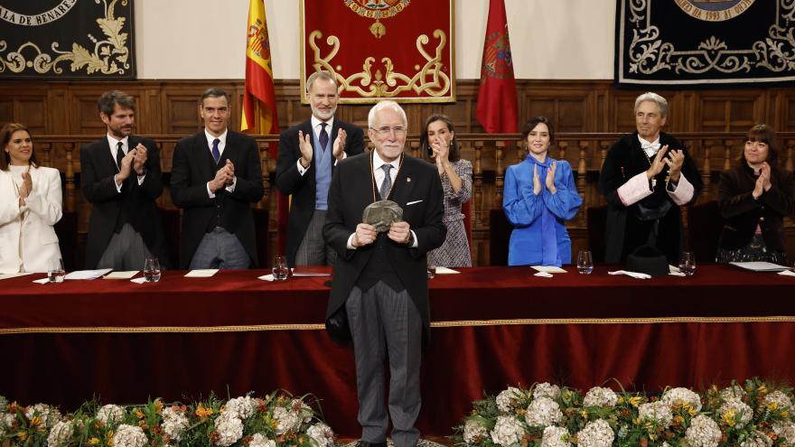 La presidenta Isabel Díaz Ayuso durante la entrega del Premio Cervantes 