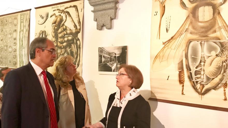 El consejero de Educación e Investigación, Rafael van Grieken, ha visitado el instituto San Isidro, considerado el más antiguo de España