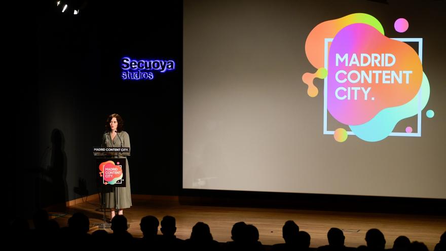 Isabel Díaz Ayuso durante la presentación del proyecto Madrid Content City