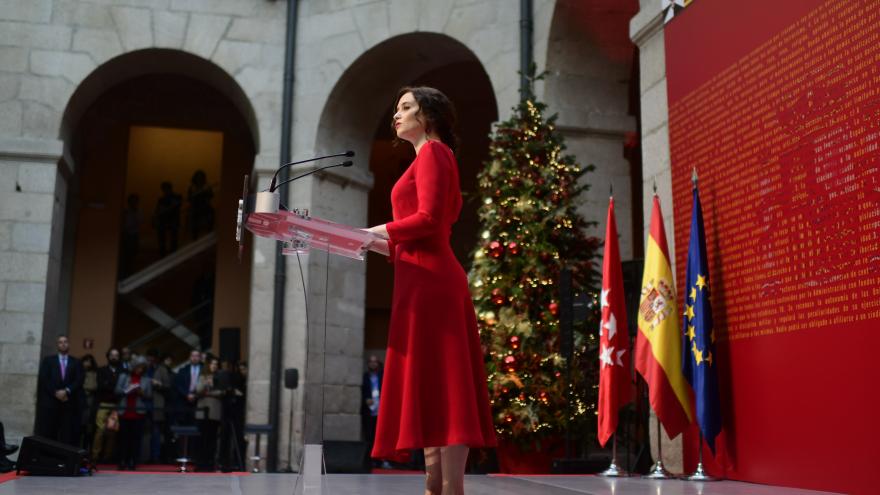 Isabel Díaz Ayuso durante el acto de homenaje a la Constitución Española 