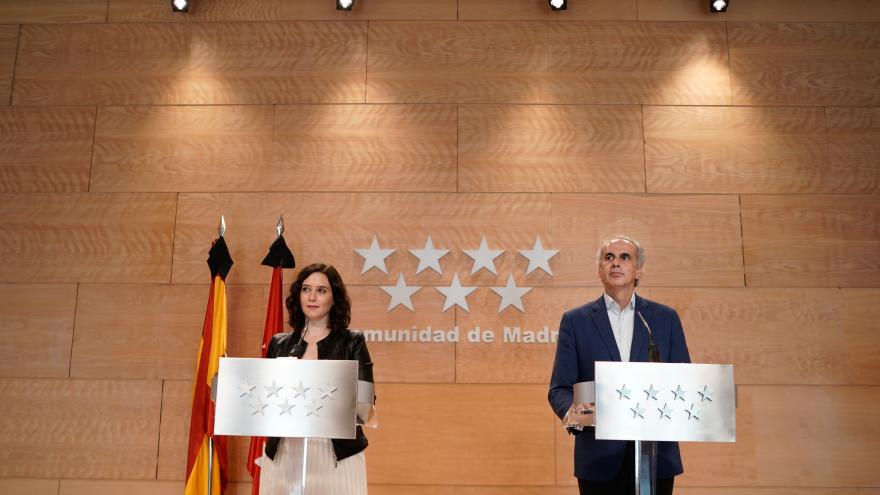 Isabel Díaz Ayuso durante una rueda de prensa en la Real Casa de Correos