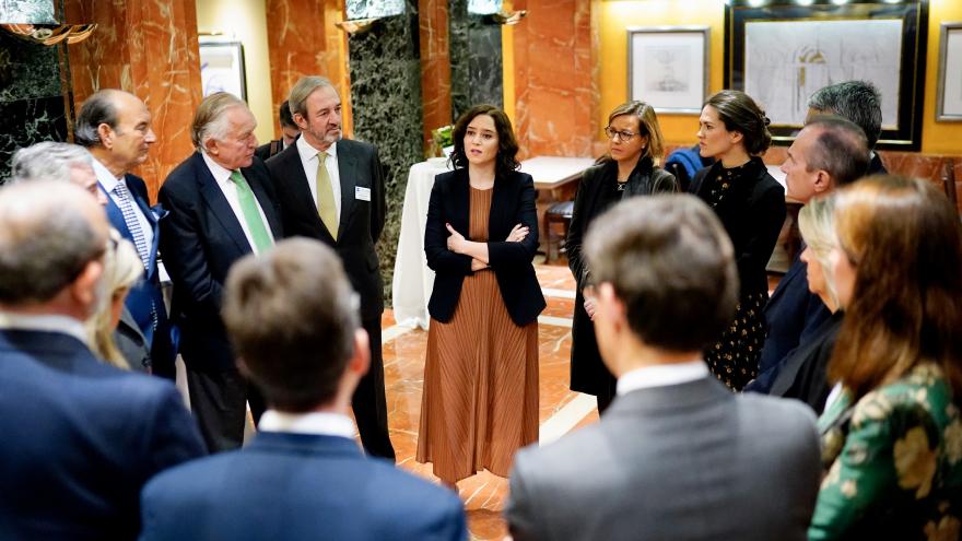 Isabel Díaz Ayuso durante su intervención en la Cámara de Comercio de EEUU en España