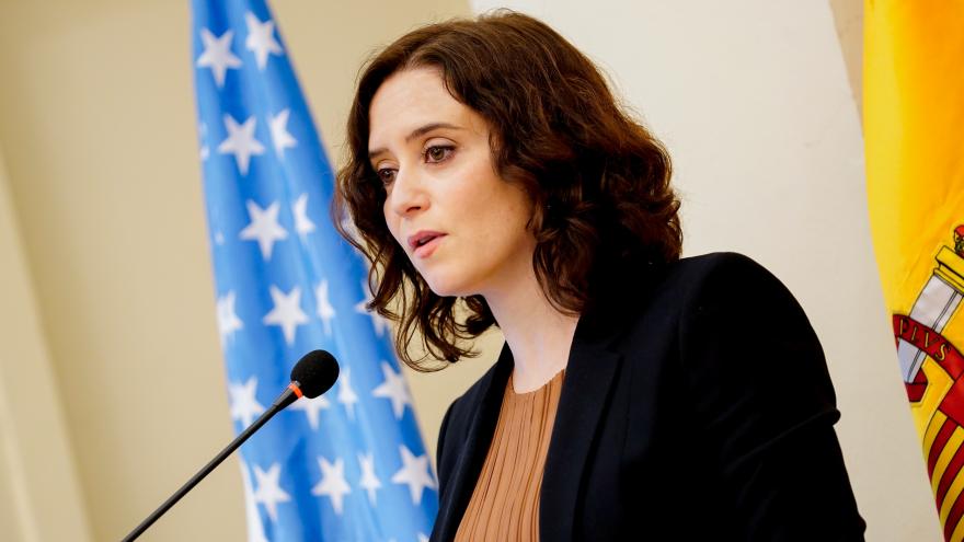 Isabel Díaz Ayuso durante su intervención en la Cámara de Comercio de EEUU en España
