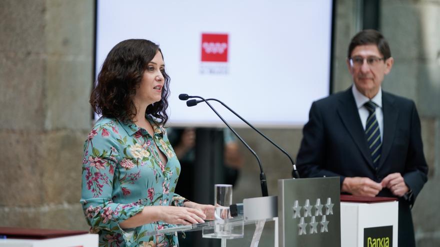 Isabel Díaz Ayuso durante la presentación del nuevo Carné Joven