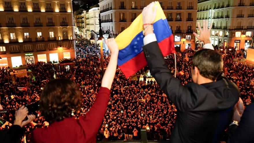 Isabel Díaz Ayuso durante la recepción a Juan Guaidó en la Real Casa de Correos