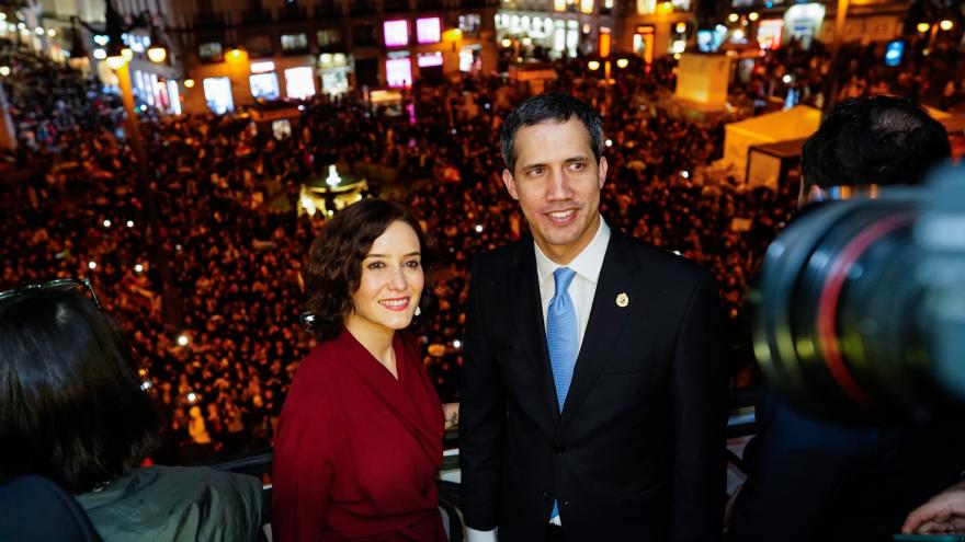 Isabel Díaz Ayuso durante la recepción a Juan Guaidó en la Real Casa de Correos