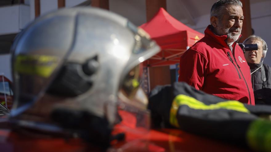 Enrique López en un momento de la jornada de prevención de incendios