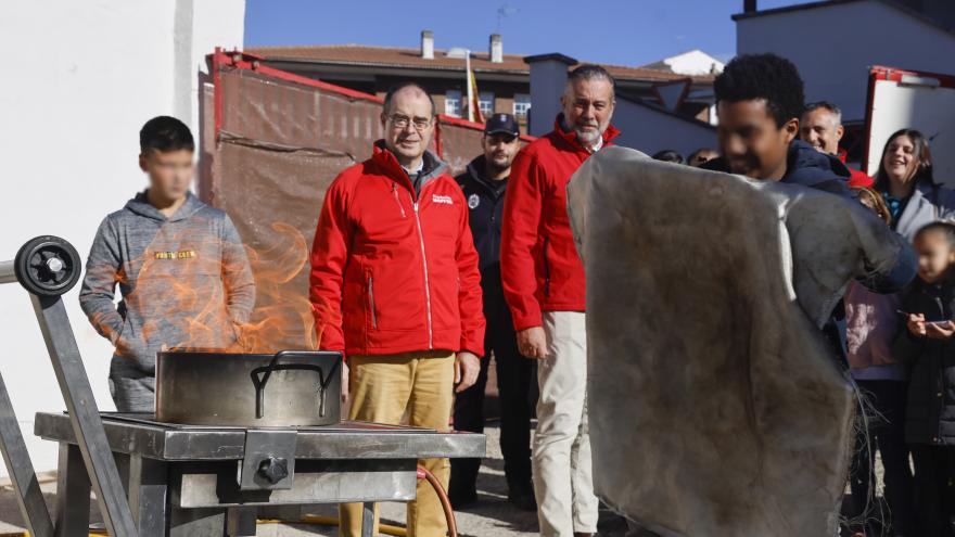 Enrique López en un momento de la jornada de prevención de incendios