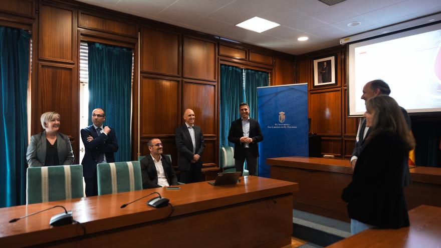Miguel López-Valverde en el ayuntamiento de San Lorenzo de El Escorial