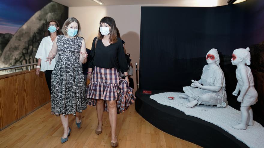 Marta Rivera durante la inauguración de la exposición Ídolos, miradas milenaria