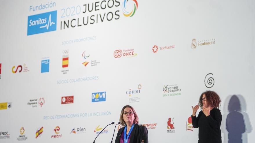 Marta Rivera durante la clausura de la primera edición los Juegos Inclusivos