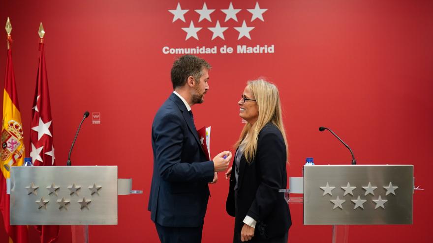 Los consejeros en su llegada a la rueda de prensa