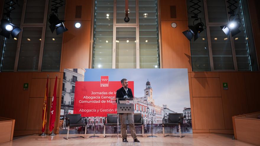 El consejero Miguel Ángel García Martín durante la clausura de las jornadas de la Abogacía General