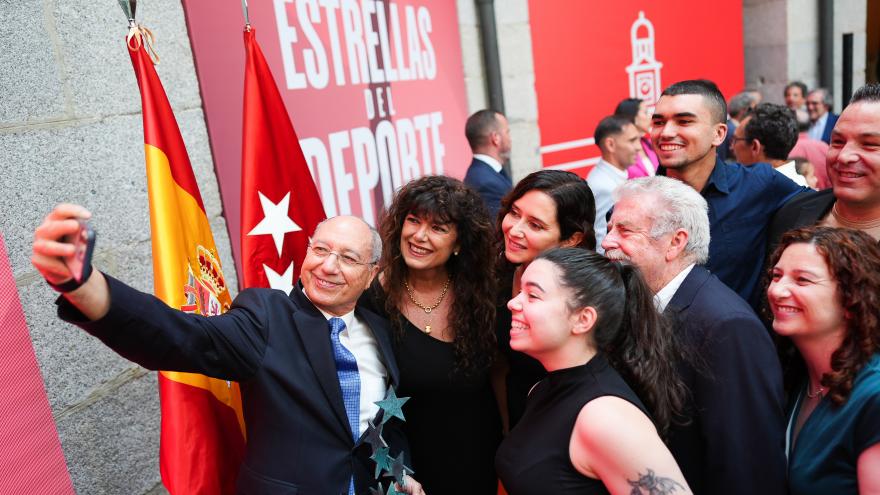 La presidenta Isabel Díaz Ayuso durante la entrega de los Premios Siete Estrellas del Deporte